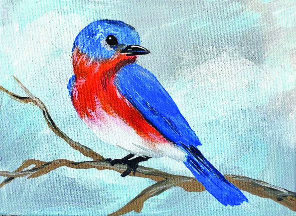 Paint a picture of a bluebird at March 5 MDC virtual program